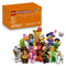 LEGO Minifigures Series 29 mystery box set, orange cardboard rectangular package with printed character silhouettes, collectible building toy multipack displayed above assorted colorful minifigures on a clean light gray background.