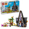 LEGO Despicable Me 4 set 75583 pairs its blue cardboard box with the gray mansion, green treehouse, zip line, Minions and family figures on a white background.