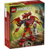 LEGO NINJAGO Dragons Rising packaging back shows the red dragon mech toy built from plastic bricks with poseable wings and claws, ninja minifigures, and illustrated play features on a fantasy themed backdrop.