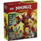 LEGO NINJAGO Dragons Rising box shows a red dragon mech made from glossy plastic bricks with gold claws and wings, including ninja minifigures, set number 71851, displayed against a dramatic green action scene.