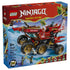 LEGO NINJAGO Dragons Rising Land Bounty 71869 box in red and blue features the red six-wheel vehicle with gold rims, minifigures, 1,214-piece count and 3-in-1 badge.