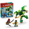 LEGO NINJAGO Lloyd's Dragon Mech Battle Pack in green, gray and gold bricks shows the winged mech, two minifigures, and 81-piece set 71862 box on white.