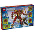 LEGO NINJAGO Dragons Rising 71868 box back in blue displays the red and gold transforming dragon mech, alternate mech forms, minifigures and transformation diagrams.