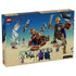 LEGO One Piece Dorry vs. Brogy set package back shows brown, tan, and purple brick-built giants, smaller character figures, Little Garden scenery, and three random dossiers.