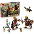 LEGO One Piece Dorry vs. Brogy set pairs the 75644 product box with brown and tan brick-built giants, six smaller figures, a bird rider, and Little Garden scenery.
