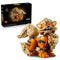 LEGO Pokémon Arcanine 72160 set pairs the orange, tan, and black brick-built canine model with its black product box, featuring a layered mane, stripes, and curled tail.