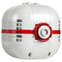 LEGO Pokémon Premier Ball model uses smooth white plastic bricks in a rounded form with a red center stripe and layered red-and-white circular button on a white background.