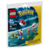 LEGO Pokémon Trainer Supplies 30730 package shows colorful plastic brick Poké Balls, berries, bottles, and training targets on a blue stadium background, labeled 56 pieces.
