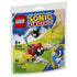 LEGO Sonic the Hedgehog Badnik Skorp building set package front showing bright blue and green cardboard artwork, glossy printed box, mechanical Skorp enemy build, golden rings, age 6+ label, and 80-piece count.