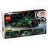 LEGO Speed Champions Aston Martin Aramco F1 set box back showing green and black plastic race car, helmet and accessories with feature panels on rectangular cardboard packaging.