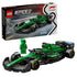 LEGO Speed Champions Aston Martin F1 race car building set features green plastic Formula 1 AMR24 model with black aerodynamic bodywork, driver minifigure and retail box on a clean white background.