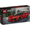 LEGO Speed Champions Ferrari SF90 XX Stradale box front in black packaging, featuring the red supercar racing on a road backdrop with Ferrari branding, age recommendation, and piece count clearly shown