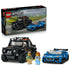 LEGO Speed Champions Jaguar Project 7 and Land Rover Defender set pairs blue and black brick-built cars with two minifigures and the retail box on a white background.