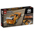 LEGO Speed Champions Toyota Supra MK4 package back shows the orange brick-built Fast & Furious car from the rear, plus reference images and engine details on a racing backdrop.