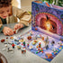 LEGO Star Wars Advent Calendar 2026 playset is assembled by a child at a table, with colorful minifigures, starships and mini builds spread before numbered calendar doors.
