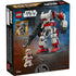 LEGO Star Wars Clone Shock Trooper Mech box back showing play features, poseability, minifigure details, and alternate angles illustrated across detailed retail packaging graphics.