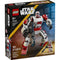 LEGO Star Wars Clone Shock Trooper Mech box front in glossy cardboard showing the red-and-white mech in action, with LEGO branding, age 6+ label, set 75448, and 151 piece count on retail packaging.