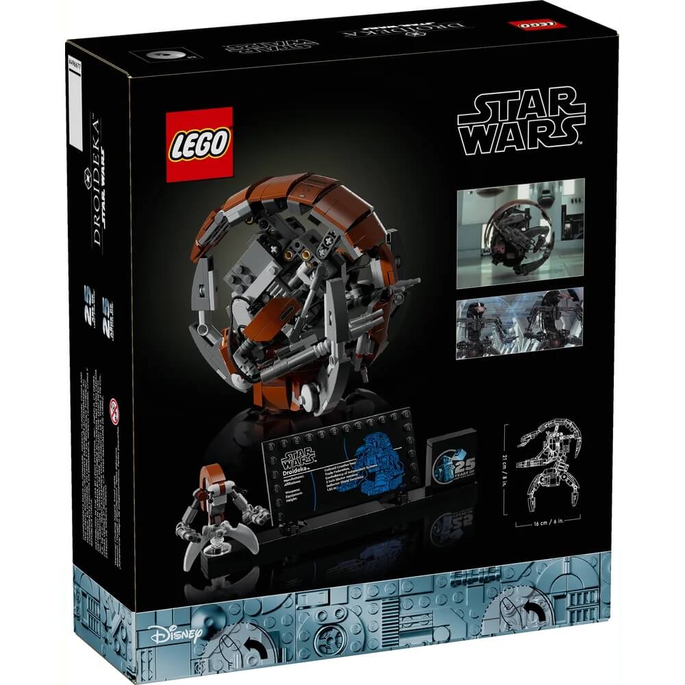 Rear packaging box of LEGO® Star Wars™ Droideka™ 583 Piece Building Set (75381)