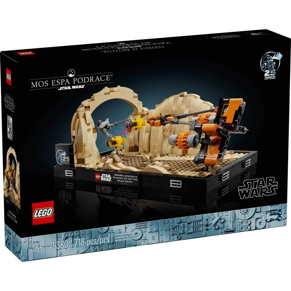 Front packaging of LEGO® Star Wars™ Mos Espa Podrace™ Diorama 718 Piece Building Set (75380)