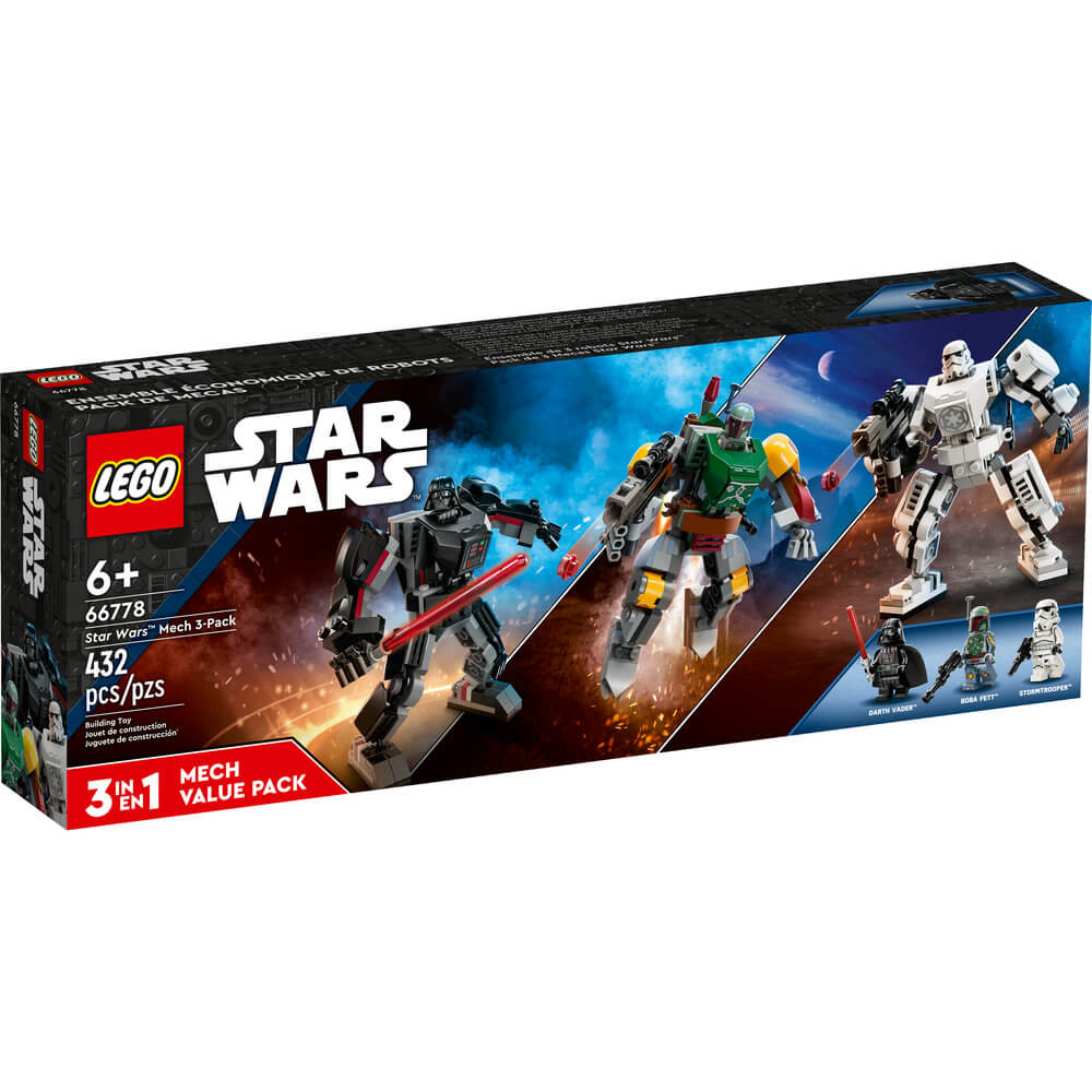 LEGO® Star Wars Star Wars™ Mech 3-Pack 432 Piece Building Set (66778) front of the box