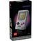 LEGO Nintendo Game Boy 421-piece box set featuring realistic details, pink buttons, and interchangeable cartridges celebrating Super Mario Land and The Legend of Zelda.
