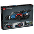 LEGO Technic BMW M4 GT3 EVO box back displays dark packaging with the multicolor race car model, highlighting aerodynamic design, functional features, and real BMW comparison images in a clean studio presentation layout.