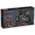 LEGO Technic Ducati Desmo450 MX Factory 42238 package back shows the motorcycle rear view, exposed engine and chain details, removable body panels, and feature graphics.