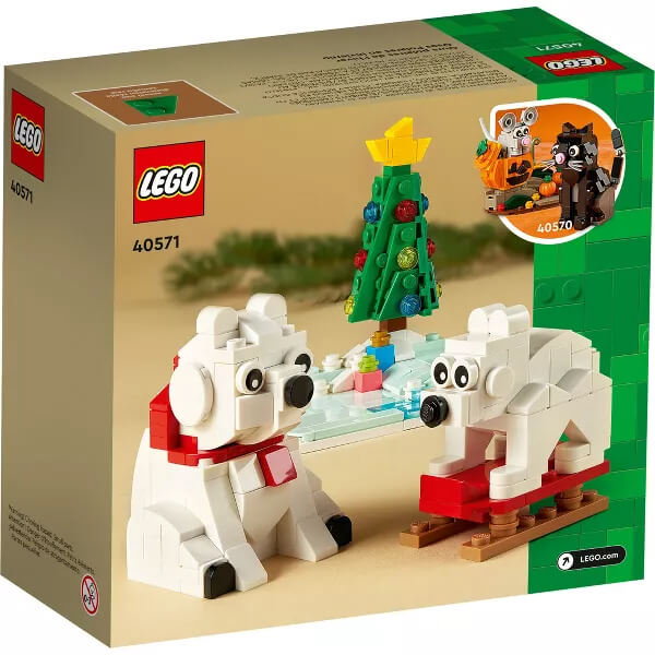 LEGO Wintertime Polar Bears 312 Piece Building Set (40571) back of the box