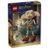 LEGO Harry Potter Dobby the Free Elf set 76469 box front in navy and gold, featuring the tan 379-piece Dobby figure with green eyes, brown shoes, star effects and blue book.