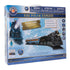 Front of Lionel Polar Express Ready-to-Play Train Set box showing black steam engine, blue passenger cars, and snowy background, labeled for ages 4 and up with Bluetooth compatibility.