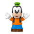 Fisher-Price Little People Goofy figure in orange shirt, blue pants, and green hat with friendly pose.