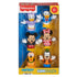 Front view of Fisher-Price Little People Disney Mickey and Friends 6-piece figure set packaging showing all included characters.