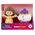 Disney Princess Belle toy set by Fisher-Price Little People featuring yellow plastic Belle figure and white teapot Mrs. Potts in retail box, colorful cardboard packaging on display background