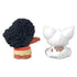 Disney Princess Moana toy rear view by Fisher-Price Little People featuring brown Moana figure with detailed textured hair and white pig Pua, smooth rounded plastic forms shown from back on white background