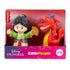Disney Princess Mulan toy set by Fisher-Price Little People featuring multicolor Mulan figure and red dragon Mushu in retail box, bright cardboard packaging on display background