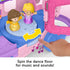 Close-up of Fisher-Price Disney Princess Pull-Along Musical Carriage showing spinning dance floor that plays music and sounds.