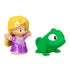 Disney Princess Rapunzel and Pascal Little People toy figures with vibrant plastic colors, smooth rounded shapes, purple dress princess and green chameleon companion, angled product view on white background.