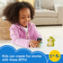 Disney Princess Tiana and Louis Little People toy figures with bright plastic colors and rounded shapes, young child smiling while playing with princess and crocodile toys in home living room background.