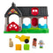 Complete Fisher-Price Little People Friendly Horses Stable playset with colorful barn, horse figures, and farming accessories.