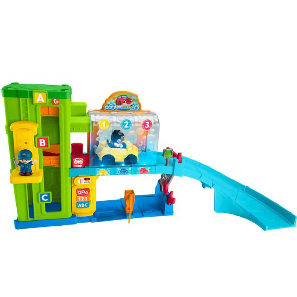 Little People Light-Up Learning Garage Playset with car going through car wash