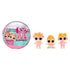 L.O.L. Surprise! Baby Bundle Surprise toy sphere with pastel pink and teal packaging showing cartoon babies, containing collectible surprise dolls designed for imaginative play.
