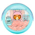 L.O.L. Surprise! Baby Bundle Surprise toy figure sleeping inside a teal half-sphere bassinet with a printed pink blanket and bottle, featuring a cozy bedtime theme.