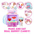 L.O.L. Surprise! Candy Surprise set showing step-by-step guide to mix, pour, chill, and unmold real gummy candies using the included candy shop playset.