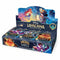 Disney Lorcana “Whispers in the Well” trading card game booster box by Ravensburger, featuring Ariel and Mickey Mouse on the display header and assorted colorful booster packs each with 12 collectible game cards.