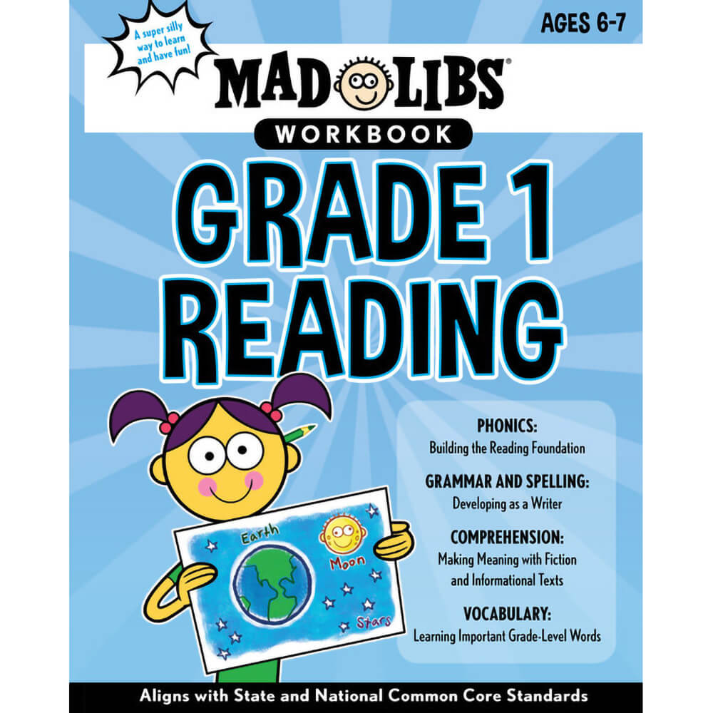Mad Libs Workbook: Grade 1 Reading (Paperback) front book cover