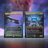 Close-up of two foil legendary cards from the Edge of Eternities Counter Intelligence Commander Deck—“Inspirit, Flagship Vessel” and “Kilo, Apogee Mind”—featuring detailed sci-fi artwork and vibrant colors.