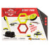 Magshuto Stunt Park magnetic toy set box in red, white, and neon yellow cardboard, showing hexagon targets, flying discs, launchers, and Fat Brain Toy Co. branding against a white backdrop.