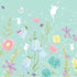 Close-up of 3C4G Inflatable Fairy Garden Chair pattern featuring pastel flowers, sparkling stars, and delicate white fairy silhouettes on a mint green background.