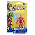 Front packaging of Marvel Avengers Epic Hero Series Iron Man 4-inch action figure with yellow and blue card, featuring character artwork of Avengers heroes and a clear blister display of the figure and accessory.