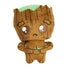 Small Marvel Moodiverse Baby Groot plush in brown velvety material with embroidered sad eyes and green fabric top, designed as a collectible emotional expression toy.